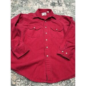 Vintage 90s Rattlers Brand Shirt Mens XL Red Long Sleeve Button Up Chamois USA